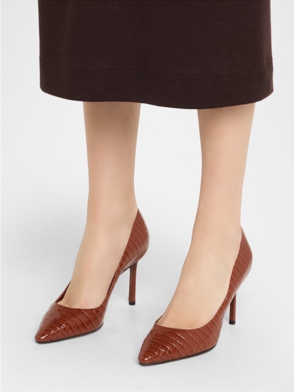 Jimmy Choo Romy 85 Croc-Embossed Leather Pumps